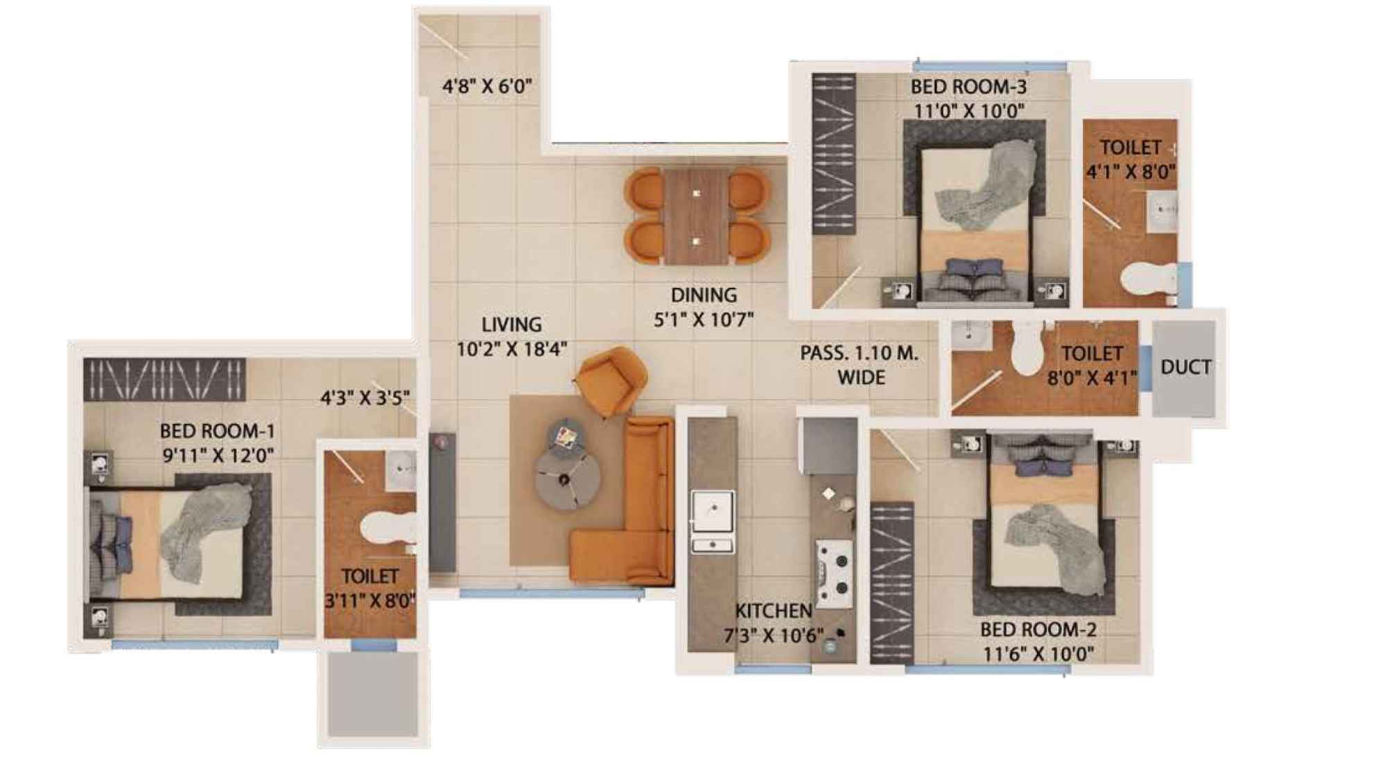 Dreams-Empire-Floor-Plan-3-BHK